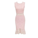 Sleek Lace Panel Bandage Dress for Women