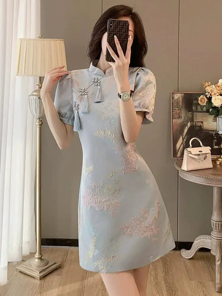 Elegant Chinese Cheongsam Dress Summer Chic With Charm