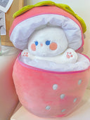 Strawberry Rabbit Doll Transformed Bed Pillow Cute Gift