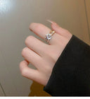 Letter D Open End Zircon Ring For Women 2024 Fashion Jewelry
