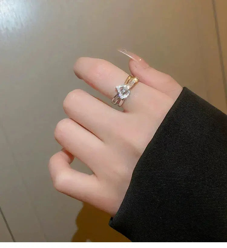 D-Open Zircon Ring for Women, Adjustable — product view 10