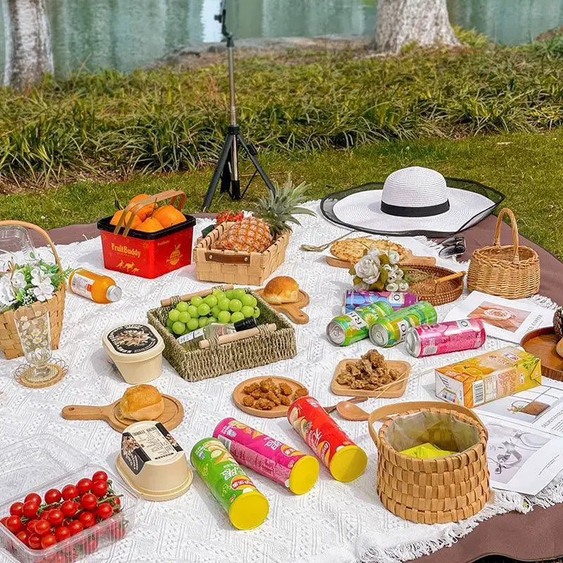 Moisture-Proof Picnic Blanket Outdoors — Apricot picnic cloth(Apricot picnic cloth)