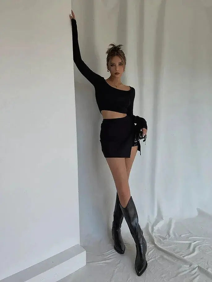 High Waisted Street Style Skirt Modern Chic Look Trendy