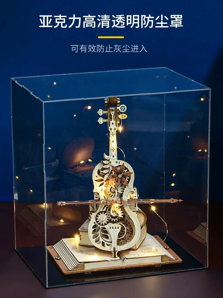 Ruoke Secret Cello Music Box Retro Wooden Gift For Lovers