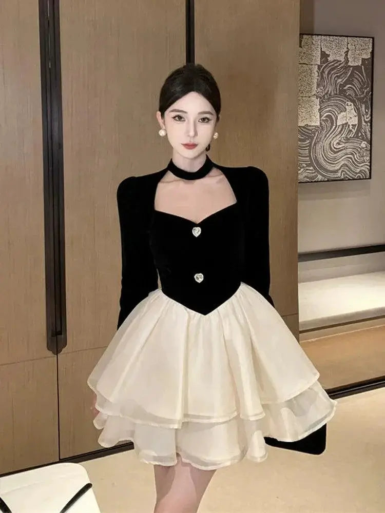 Princess Tulle Tutu Dress Velvet And Tulle Elegance Style