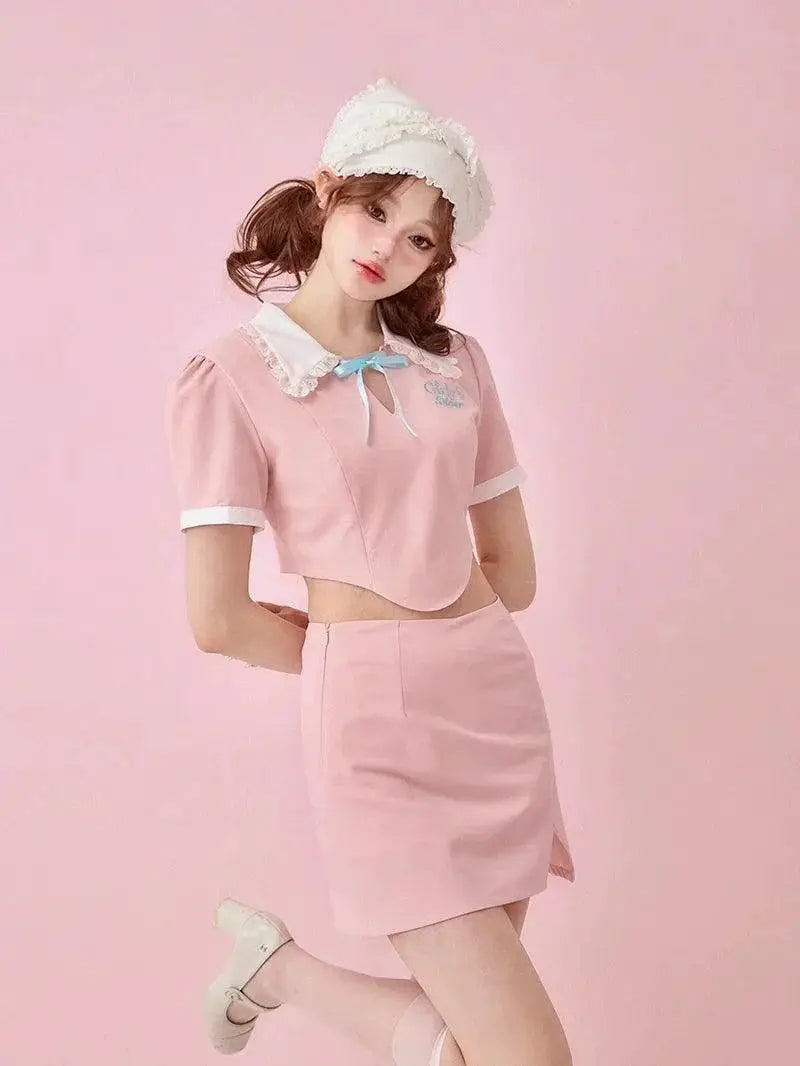 Vibrant Lace Ensemble Two Piece Overskirt Young Adults