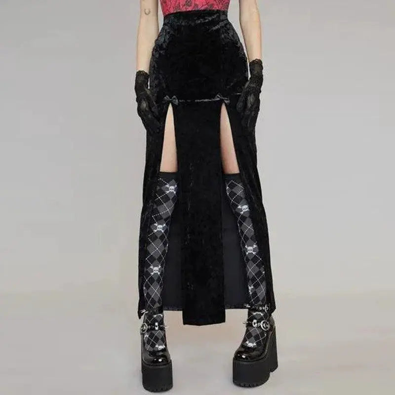 Gothic Punk Velvet Dress for Women Slim Fit Dark Charm