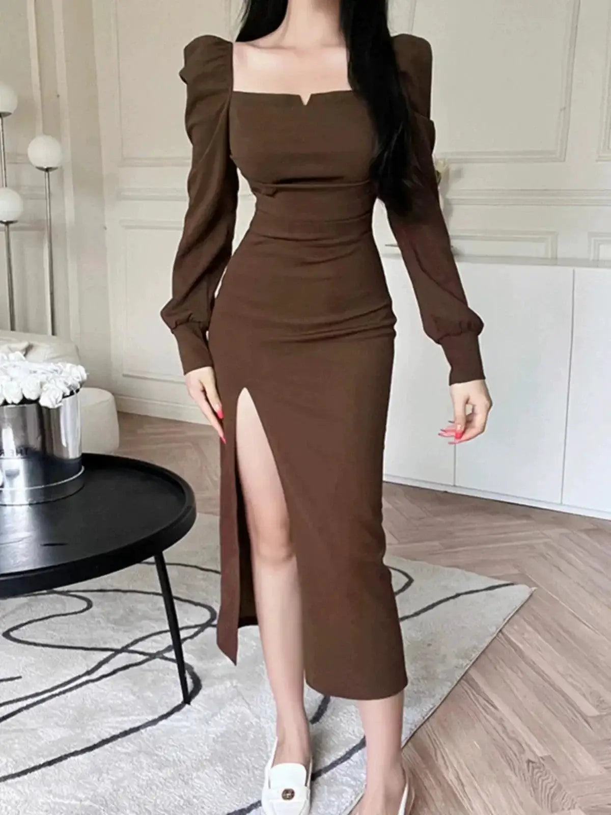 Girlsat18 Socialite Slit Dress Elegant Chic Spring Essential