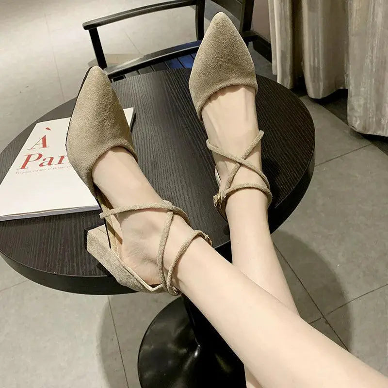 Korean Style Pointed Flats Strappy Heels Chic Everyday Trend