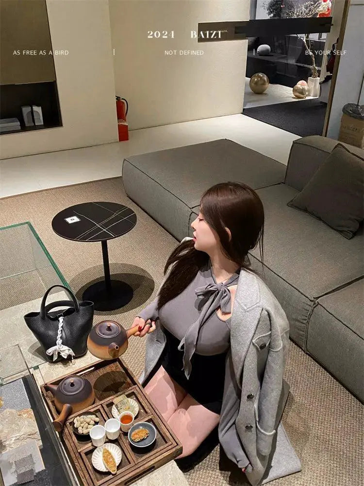 Slim Lace Dress Korean Winter Fashion Flattering Cozy