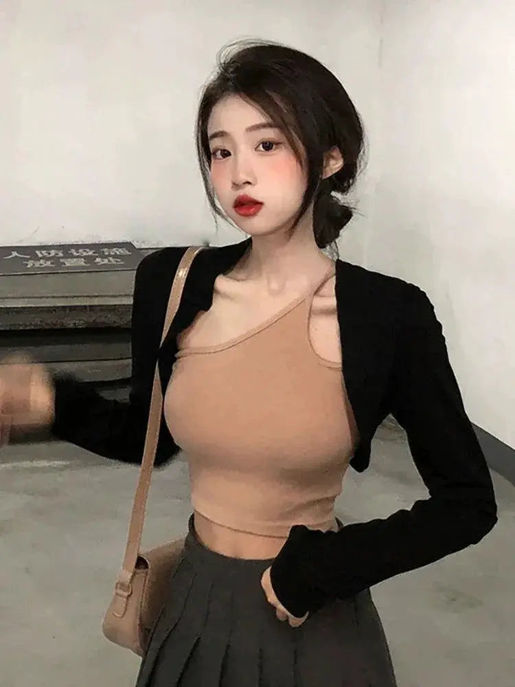 Autumn V-Neck Knitted Cardigan Chic Style For Young Women