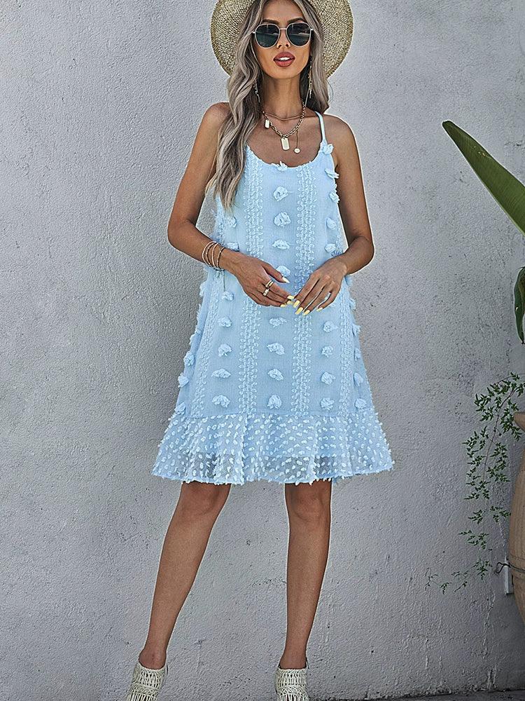 Elegant Three Dimensional Decoration Loose Strap Dress