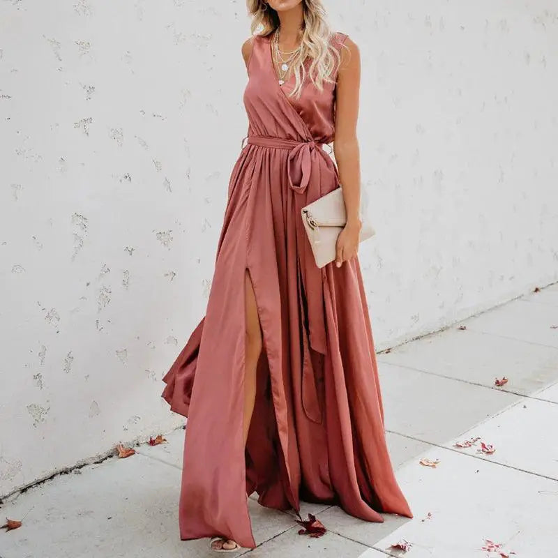 Elegant V-Neck Sundress For Party Club Chic Style Essentials