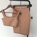 Jacquard Elegance: Chic Two-Piece Outfit for Women Set