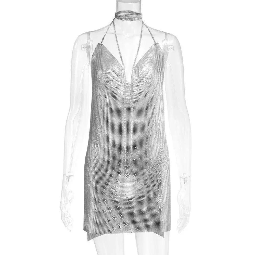 Backless Swing Halter Dress For Sultry Night Out Attire