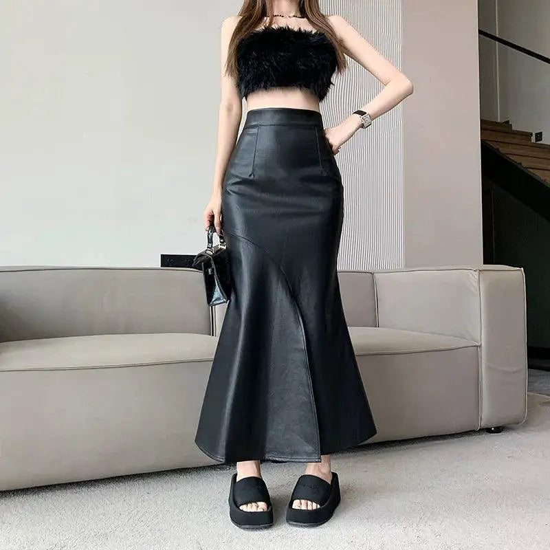 Korean Chic Fishtail Skirt Elegant Autumn Party Wear