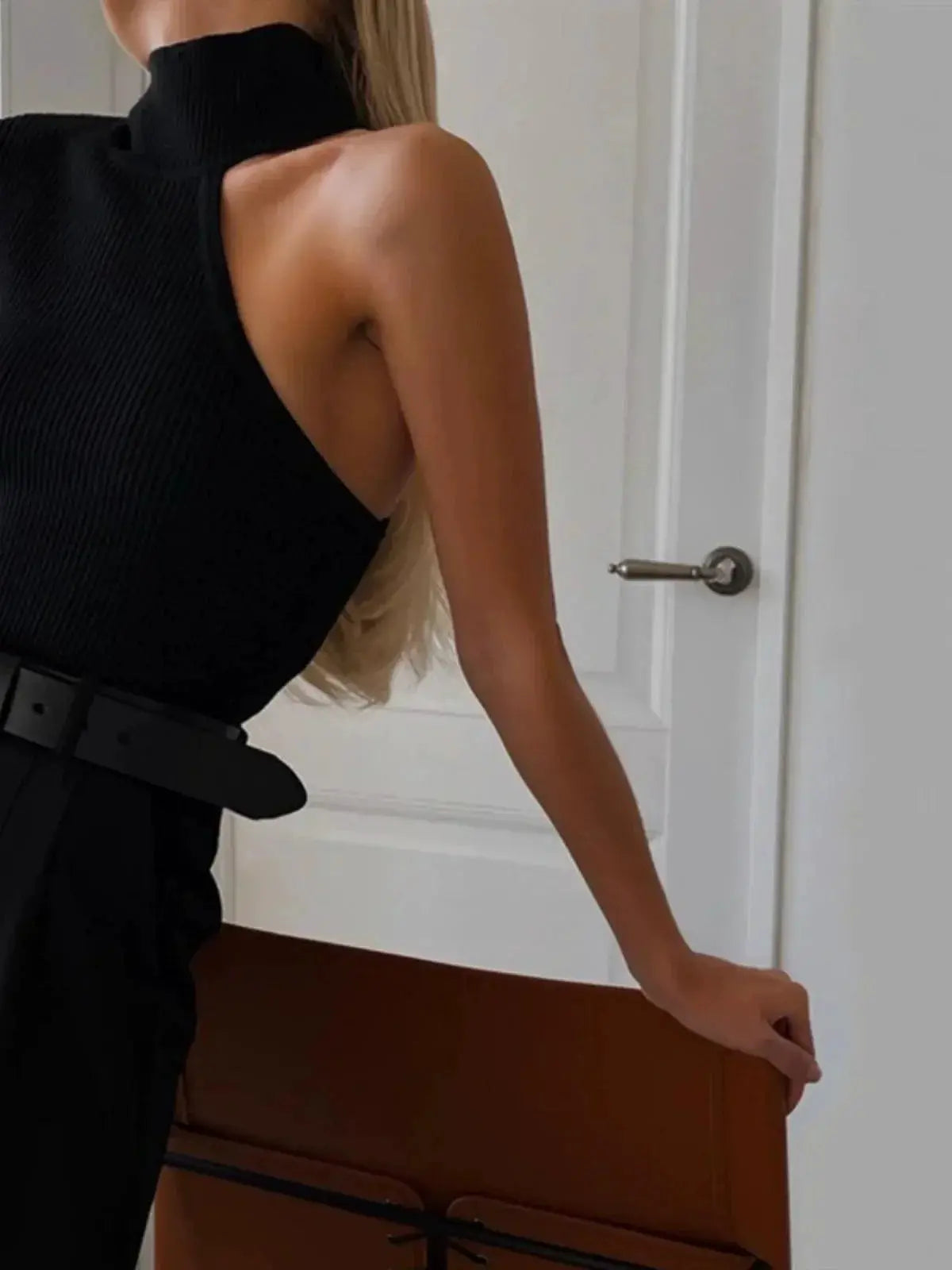 Off Shoulder One Sleeve Top Street Style Autumn Chic