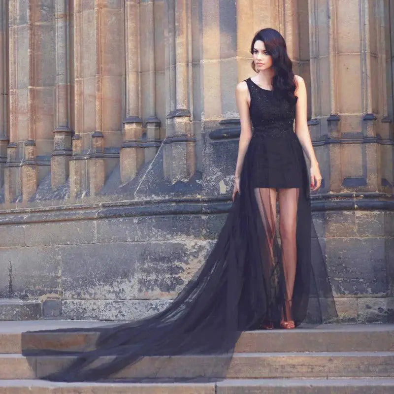 Sophisticated Black Party Gown Elegant Evening Dress