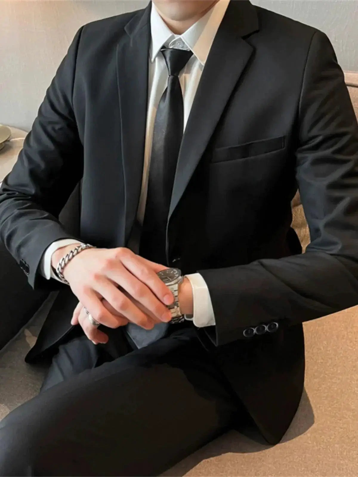 Lightly Mature Casual Groomsman Suit Plus Size Attire