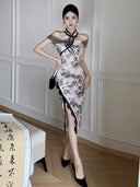 Luxurious Mesh Cheongsam Dress Sophisticated Elegant Choice
