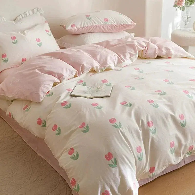 Princess Style Bed Four Piece Pure Cotton Bedding Set
