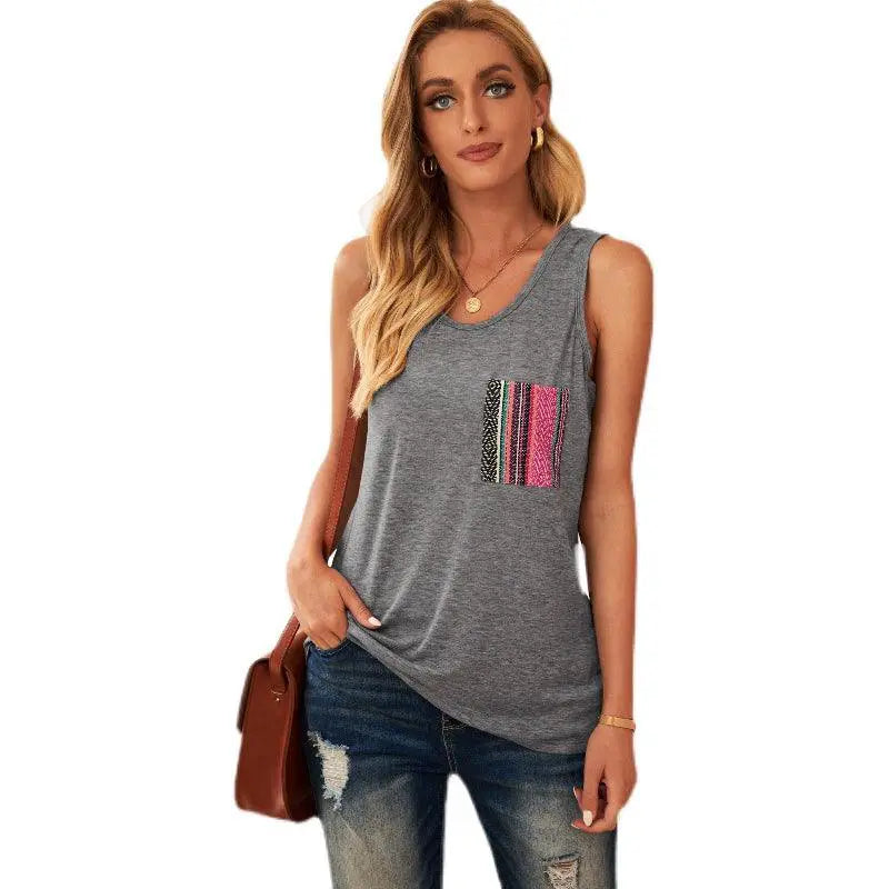 2024 Summer Pure Color Vest Top For Women Fashion Essential