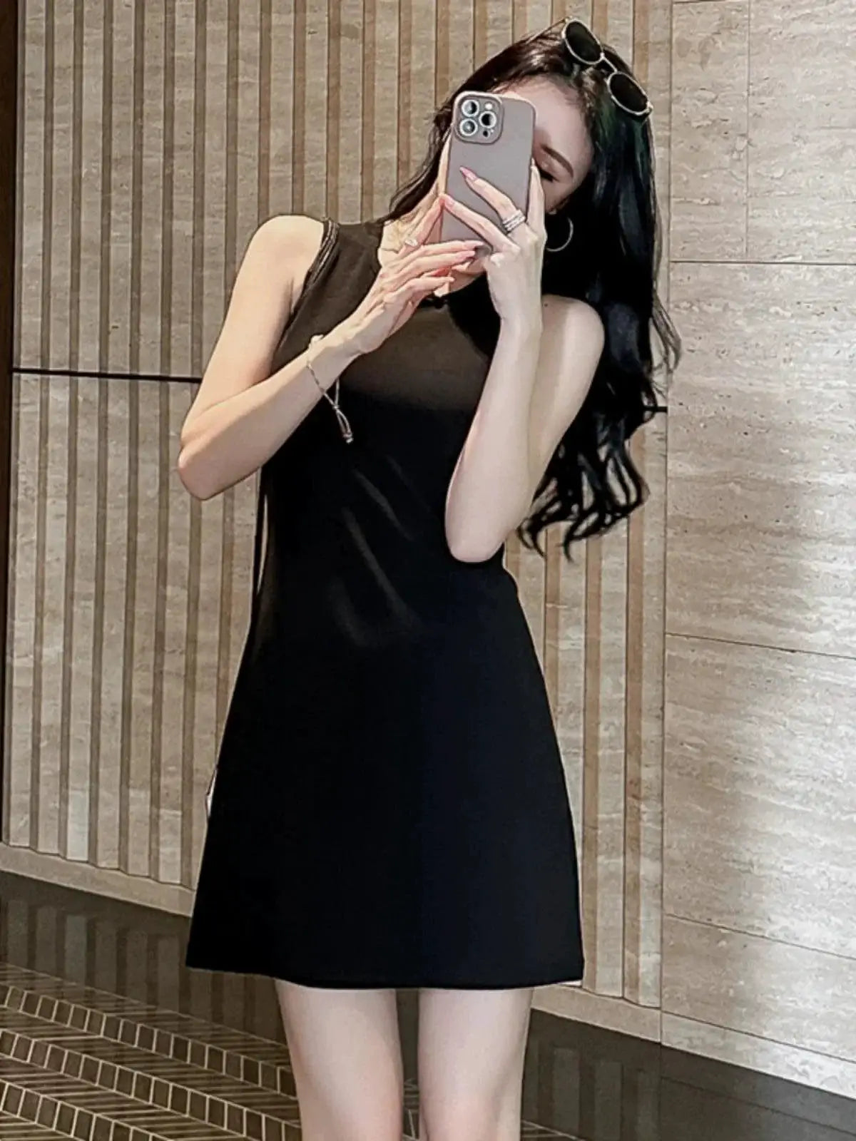 Summer Black Shift Dress Hepburn Style Chic Fashion