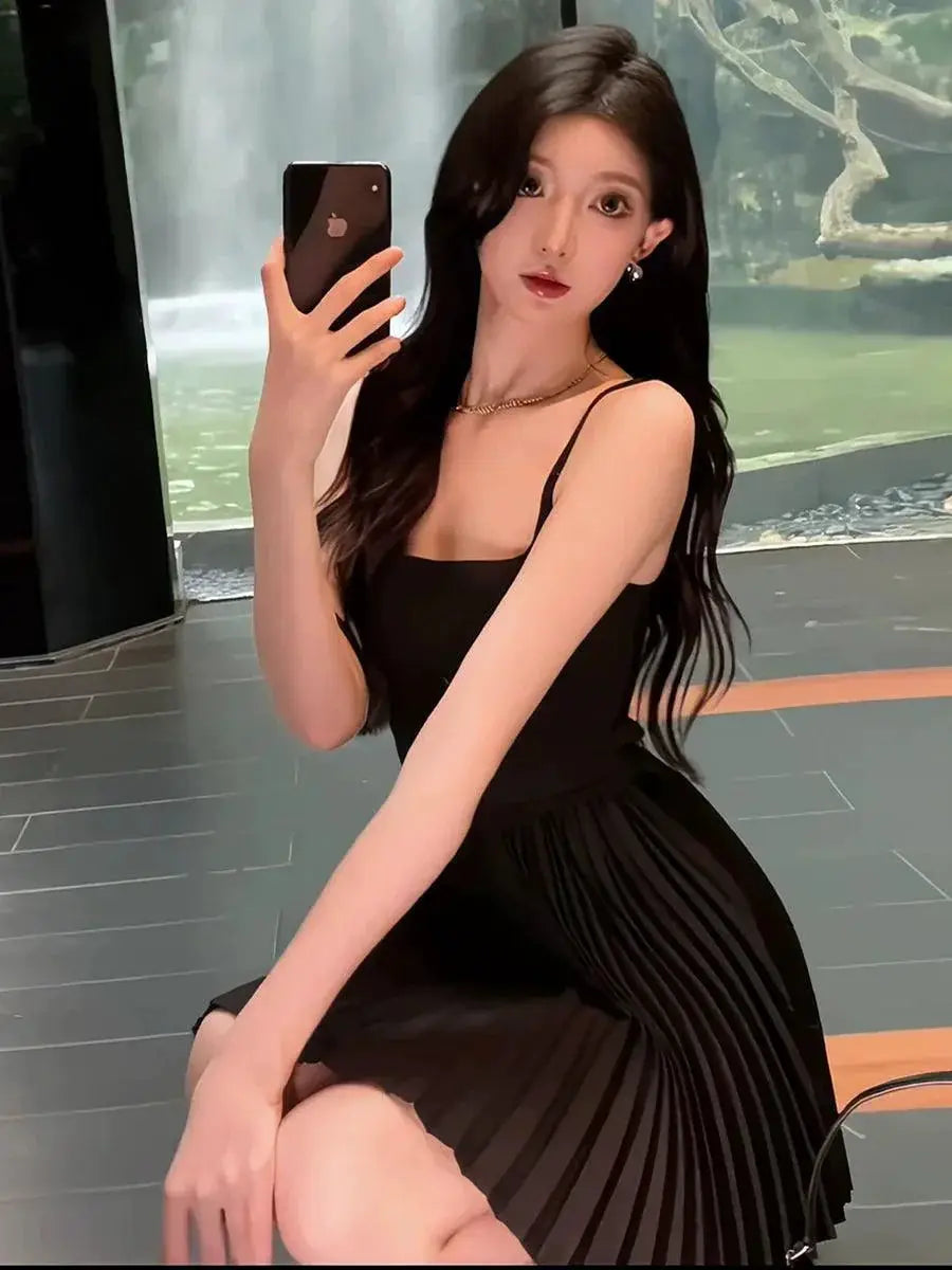 Elegant French Ballet Style Sling Dress for Women Formal