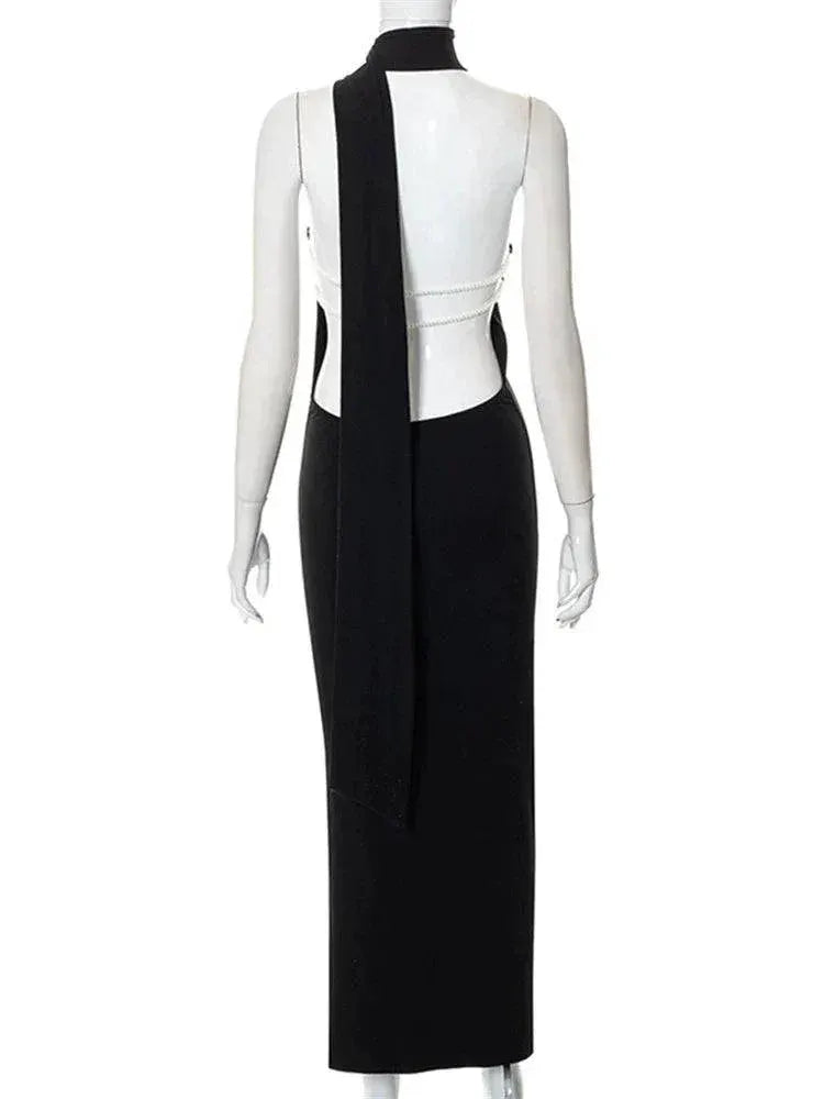 Ahagaga One Shoulder Halter Dress Versatile Elegance