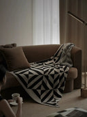Milk Cotton Chessboard Office Cozy Throw