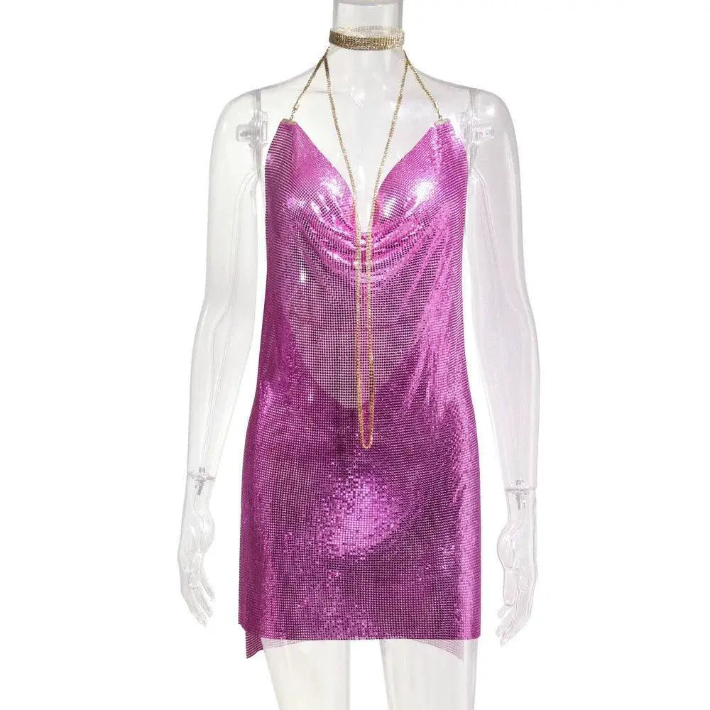 Backless Swing Halter Dress For Sultry Night Out Attire