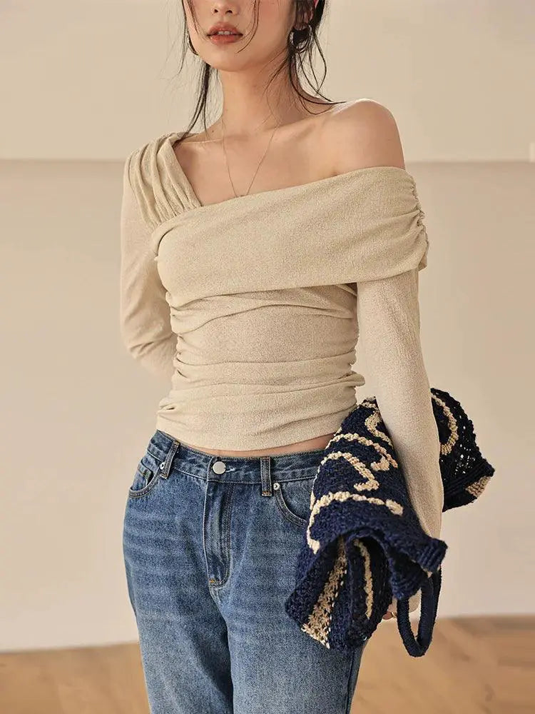 Fresh Spring Style Slim Fit Niche Top Modern Twist Fashion