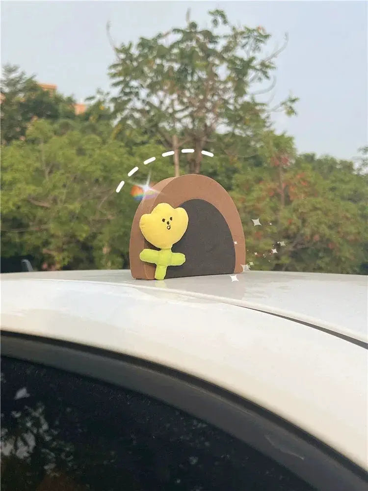 Car Roof Decoration Cute Cartoon Bear Ears Accessory