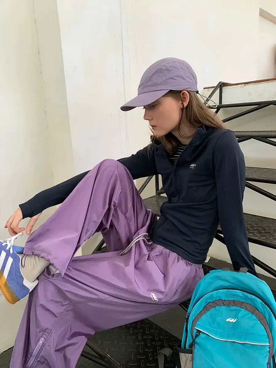 Outdoor Loose Fit Quick Dry Pants With Side Zipper