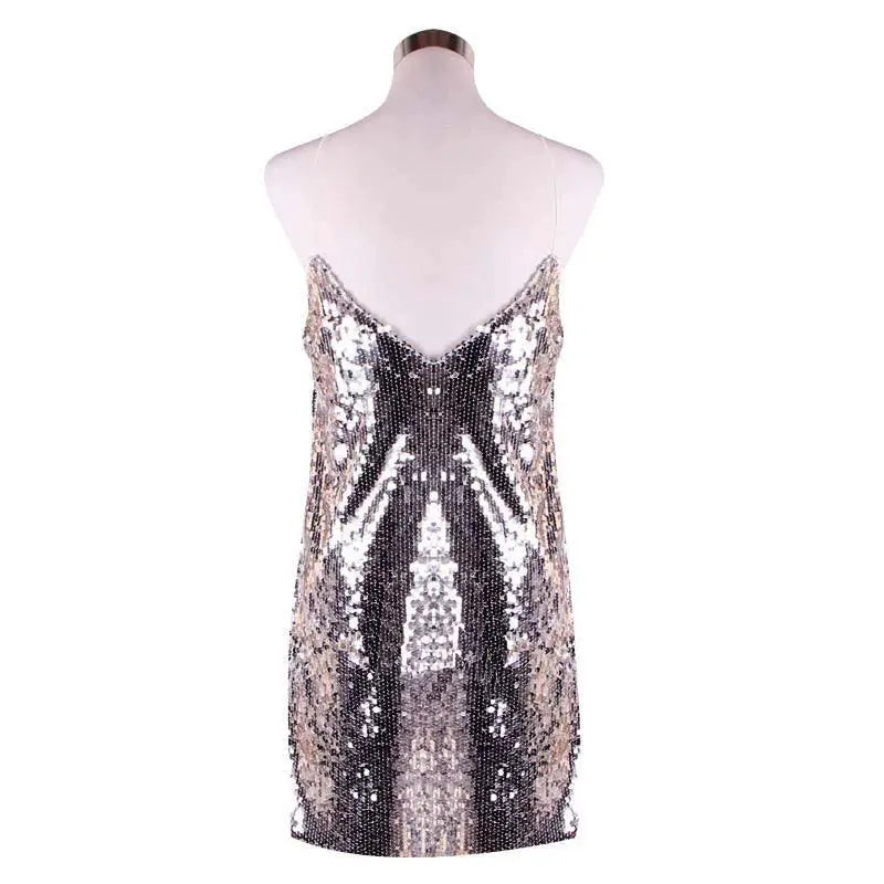 Glittering Backless Dress for Elegant Women's Fashion