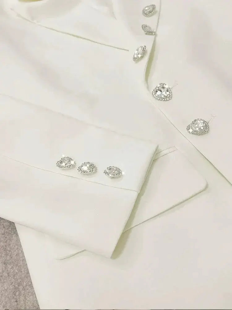 Luxury Rhinestone Slim Suit Spring 2023 Fashion Elegance