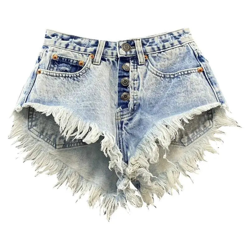 Denim Wide Leg Shorts American Style A Line Summer Trend