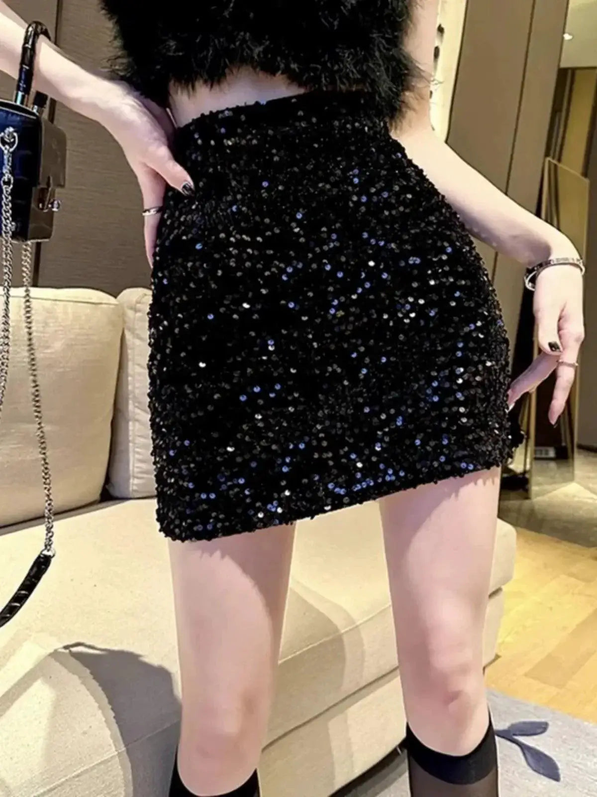 European Glam Sequin Skirt Elegance Meets Glamour Fashion