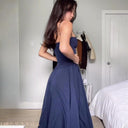 Sexy Tight Slim Wrap Hip Dress French Retro Long Dress