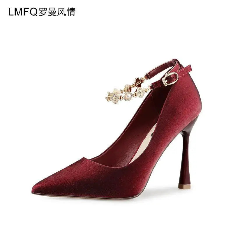 Spring Stiletto Heels Korean Style With Buckle Strap