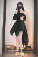 Socialite Irregular Summer Black Slim Fit Tube Top Hemline