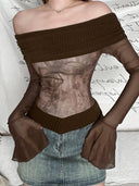 Kliou Mesh Top for Women Comfortable Fit