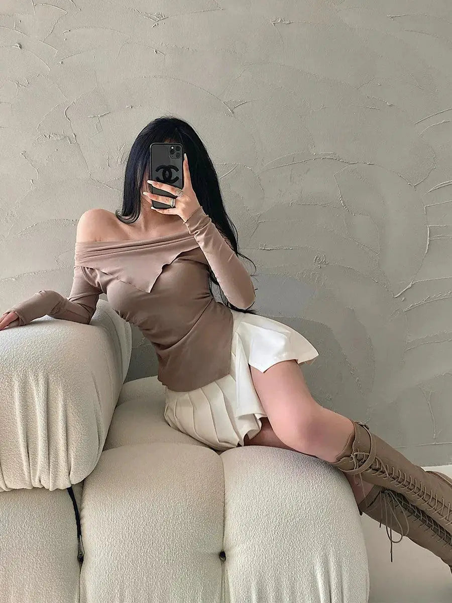 Slim Off Shoulder Top Spring Fashion Trend For Women