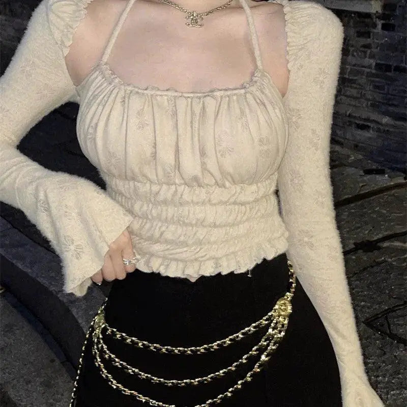 Faux Fur TwoPiece Halter Chic Style Fashion Forward Youth