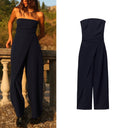 Autumn Sexy Slim Fit Wrapping Towel Pants Tube Top Outfit