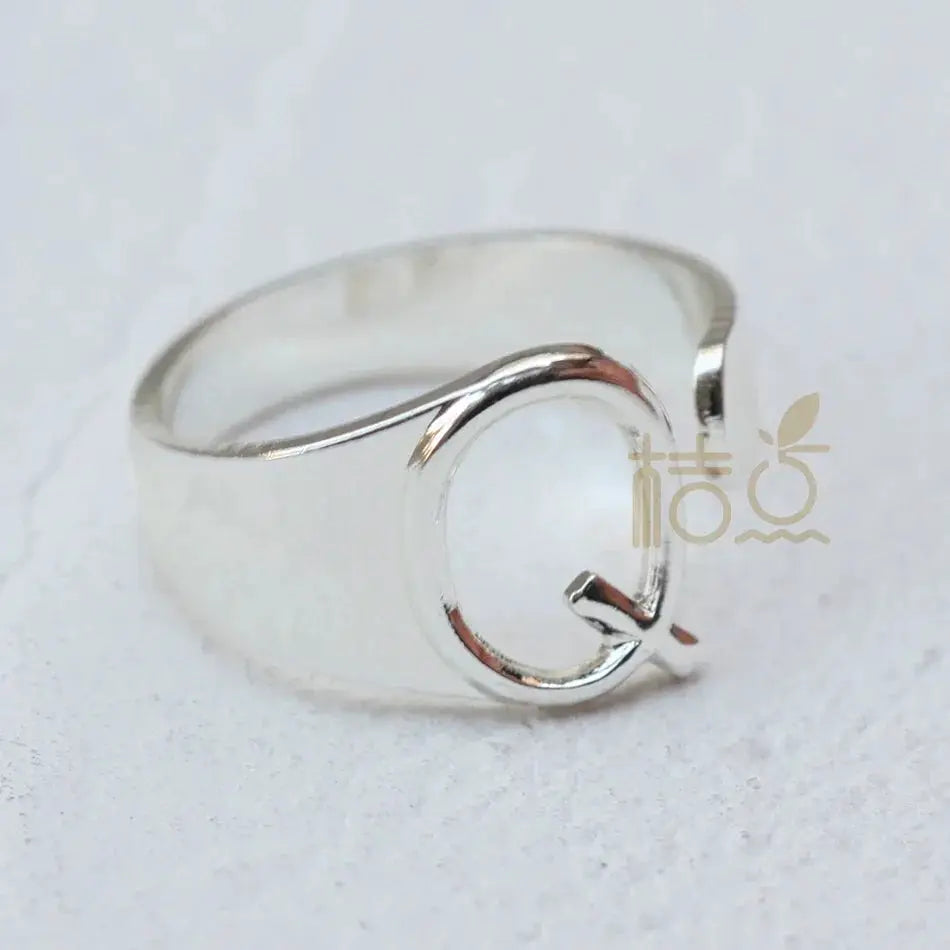 DIY Personalized Silver Letter Ring For Ornament Accessories