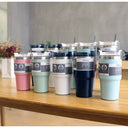 Large Capacity Stainless Steel Thermos Cup with Straw Coffee Cup