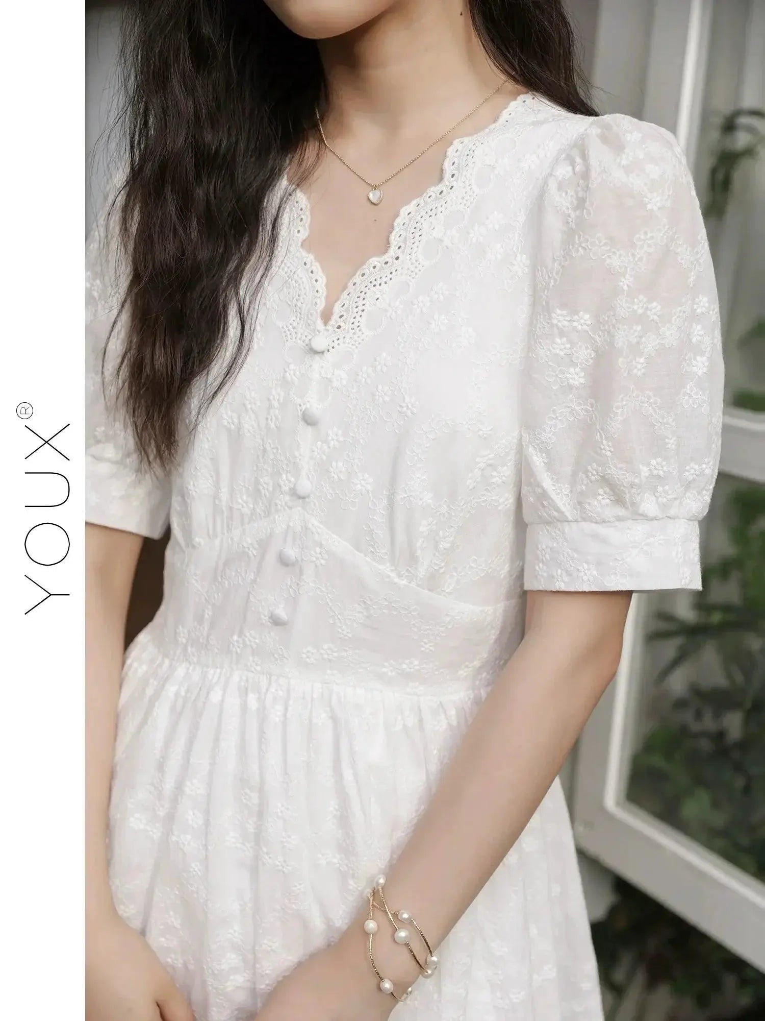 French Elegance V Neck Midi Dress for Summer Chic Fashion