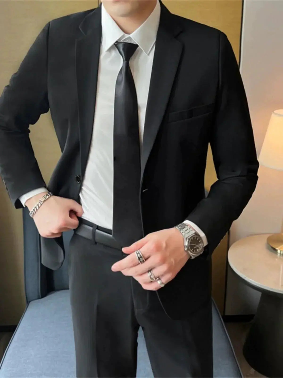 Lightly Mature Casual Groomsman Suit Plus Size Attire