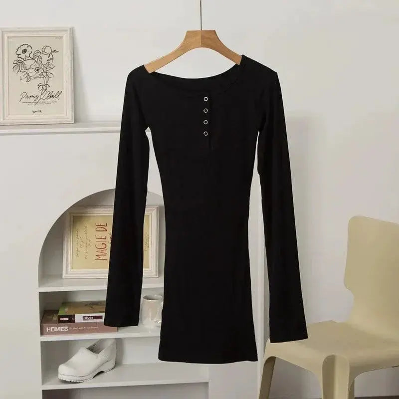 Internet Hot Long Sleeve Dress Versatile Fashion Essential